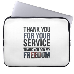 Funda Para Portátil Camiseta Patriótica de Veterano Gracias por mi Lib