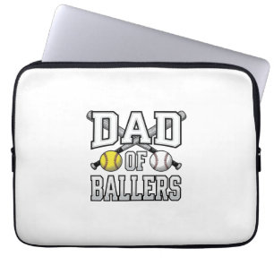 Funda Para Portátil Camiseta Retro de béisbol y softball para papá de 