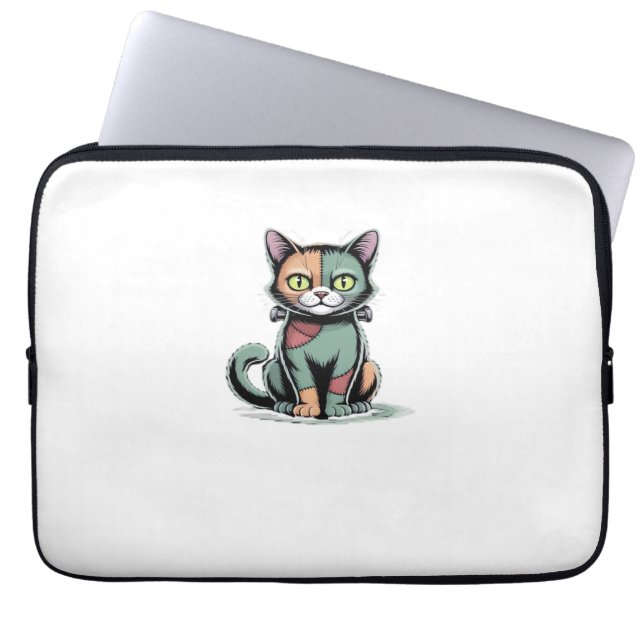 Funda Para Portátil Camiseta sobredimensionada FrankenCat (Frente)