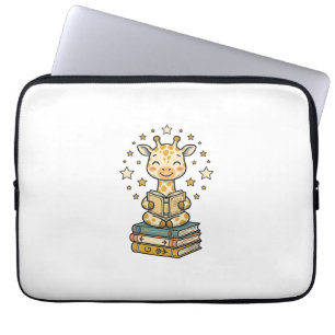 Funda Para Portátil Camiseta Vintage Amante de Libros Jirafa Lectura L