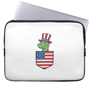 Funda Para Portátil Camiseta Vintage de Bolsillo de Dinosaurio Patriót
