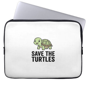 Funda Para Portátil Camiseta Vintage de Conservación de Tortugas Salva