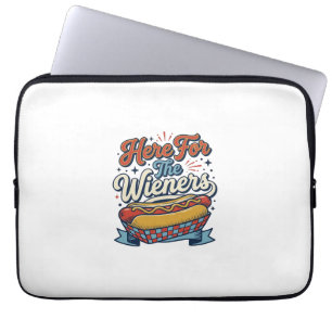 Funda Para Portátil Camiseta Vintage de Hot Dog Aquí por los Wieners_1