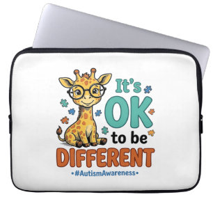 Funda Para Portátil Camiseta Vintage Jirafa Diferente Conciencia Autis