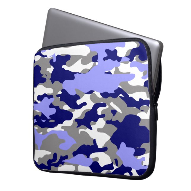 FUNDA PARA PORTÁTIL CAMO AZUL (Anverso izquierdo)