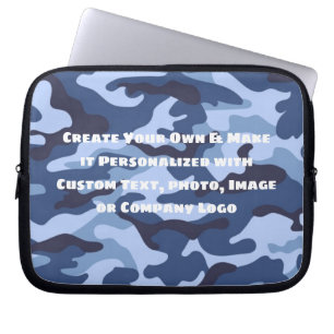 Funda Para Portátil Camo azul y negro personalizado personalizado
