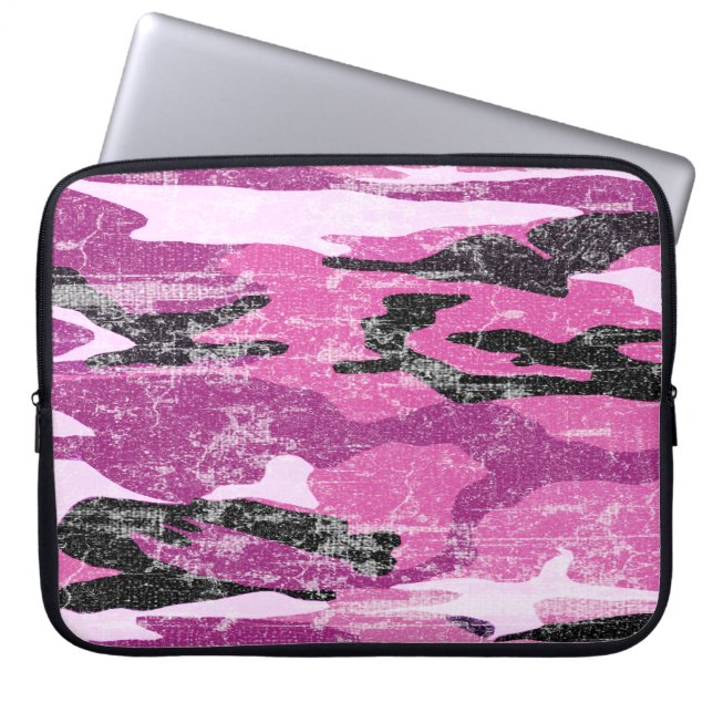 Funda Para Portátil Camo rosado descolorado (Frente)
