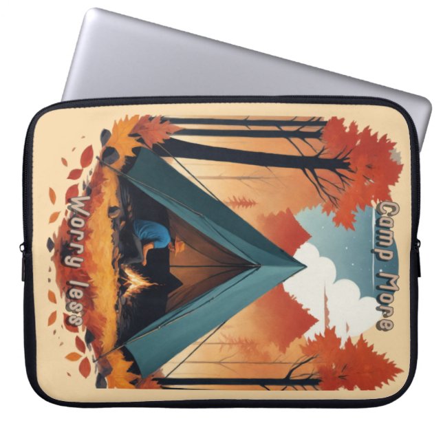 Funda Para Portátil Campamento más, preocupación menos (Frente)