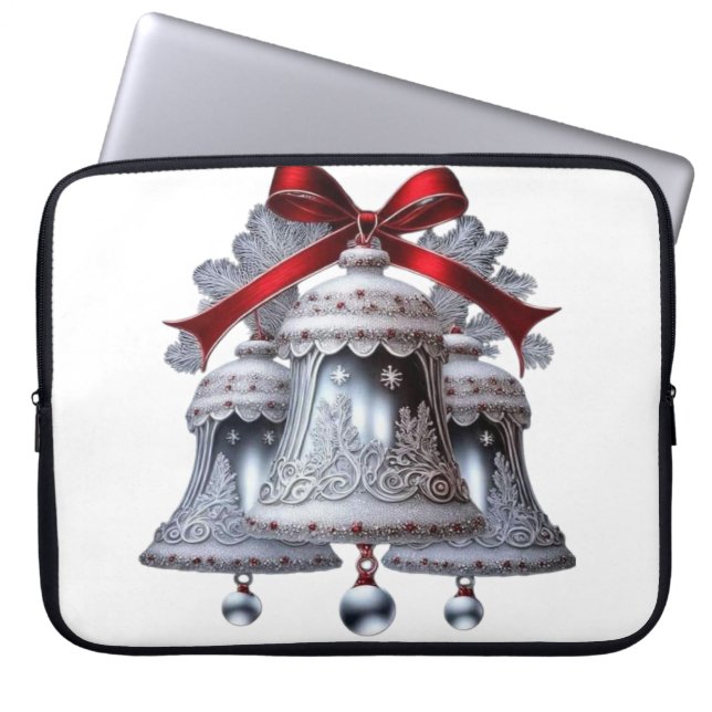 Funda Para Portátil Campanas de plata (Frente)