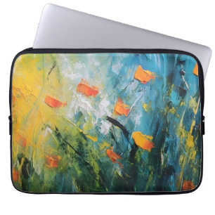 Funda Para Portátil Campanillas – Pradera Floral Abstracta en Movimien