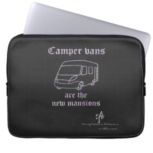 Funda Para Portátil Camper Vans Nuevas Mansiones Purple Irid.