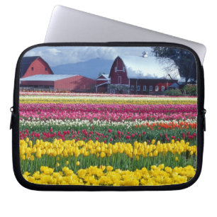 Funda Para Portátil Campo de exhibición de tulipanes