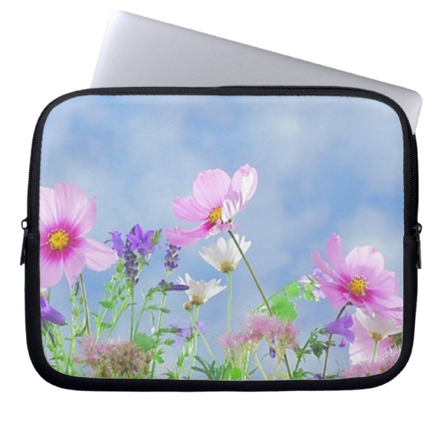 Funda Para Portátil Campo de flores (Frente)