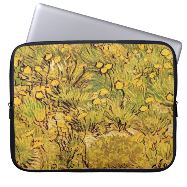 Funda Para Portátil Campo de flores amarillas, Vincent Van Gogh (Frente)