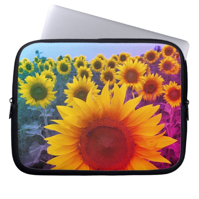 Funda Para Portátil Campo de girasol colorido (Frente)