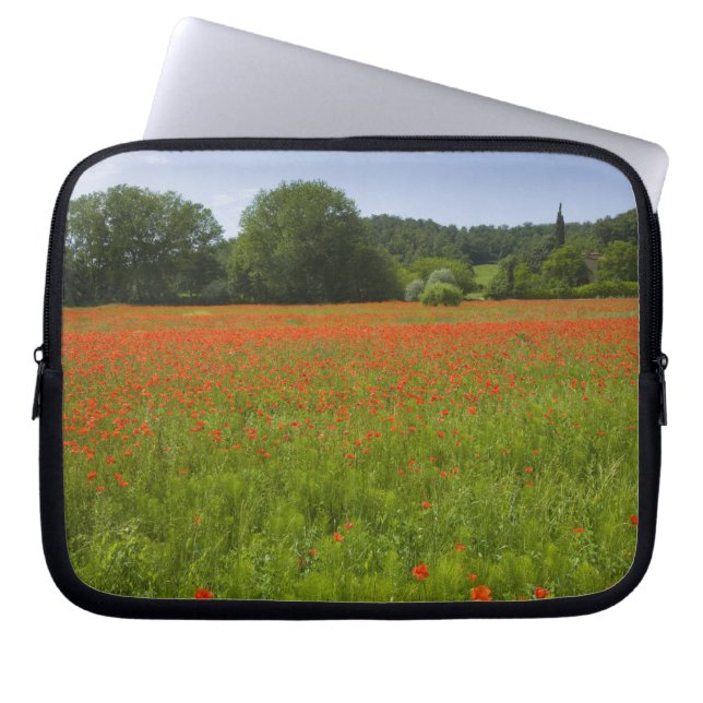 Funda Para Portátil Campo de la amapola, Chiusi, Italia (Frente)