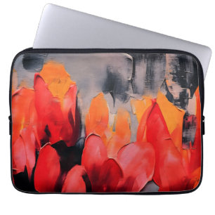 Funda Para Portátil Campo de Tulipanes – Intensidad Floral Abstracta