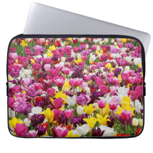 Funda Para Portátil campo lleno de tulipanes