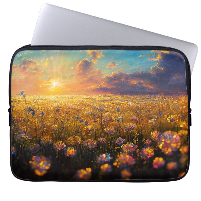 Funda Para Portátil Campos de cristal y manga para portátiles de cielo (Frente)
