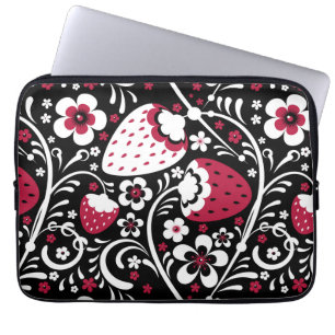 Funda Para Portátil Campos de fresa botánica de Khokhloma