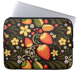 Funda Para Portátil Campos de fresa Patrón floral Khokhloma