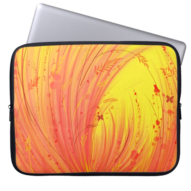 Funda Para Portátil Campos de fuego dorado (Frente)