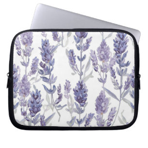 Funda Para Portátil Campos de lavanda   Patrón de flores de acuarela p