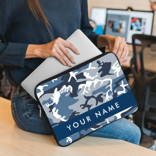 Funda Para Portátil Camuflaje Azul Nieve de Invierno Personaliza tu no