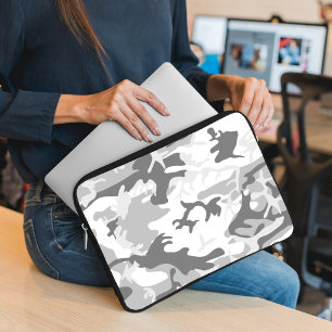 Funda Para Portátil Camuflaje gris de nieve en invierno, ejército, ejé