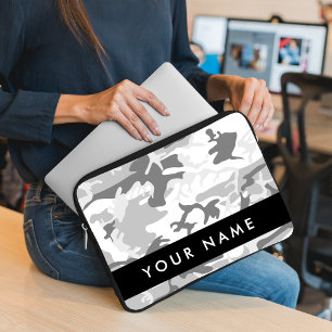 Funda Para Portátil Camuflaje Gris Nieve de Invierno Personaliza tu no