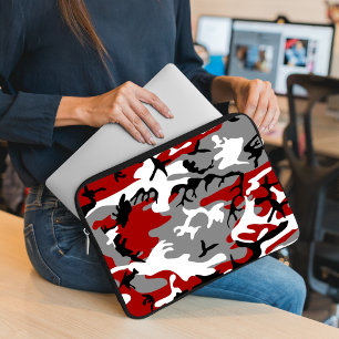 Funda Para Portátil Camuflaje rojo y gris, ejército