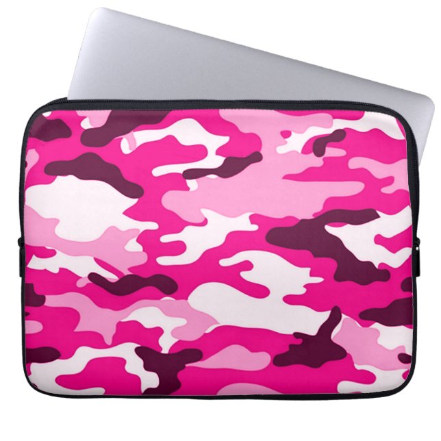 Funda Para Portátil Camuflaje rosa| Manga para portátiles Neoprene (Frente)