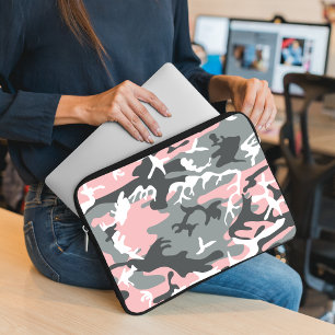 Funda Para Portátil Camuflaje rosa y gris, ejército, ejército