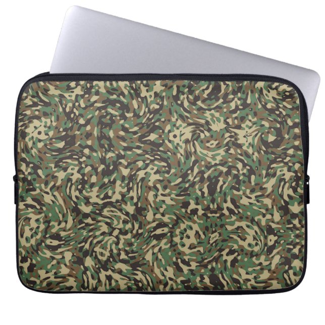 Funda Para Portátil Camuflaje Verde de Moda  (Frente)