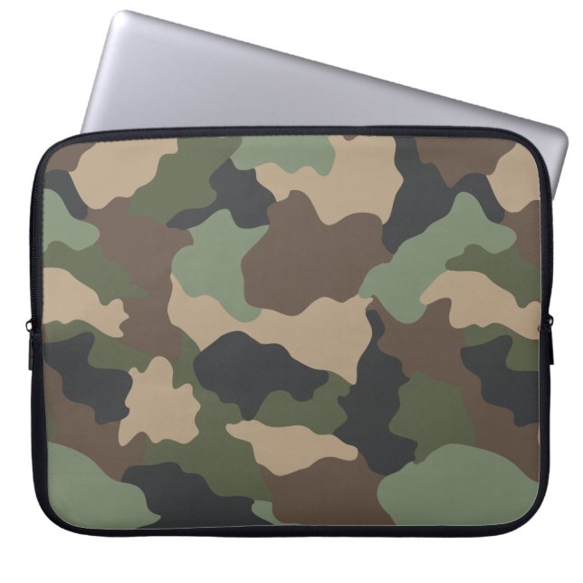 Funda Para Portátil Camuflar Woodland Camo Khaki Tan Black (Frente)