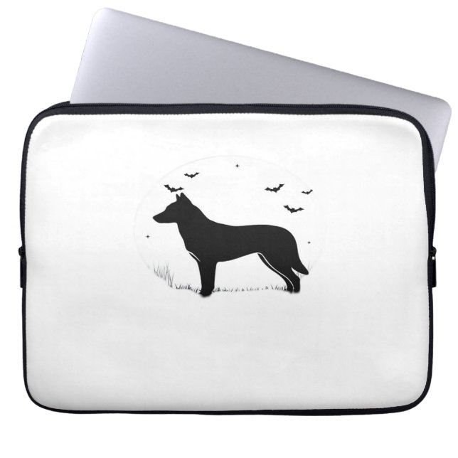 Funda Para Portátil Canaan Dog - Halloween Moon Silhouette Classic T-S (Frente)