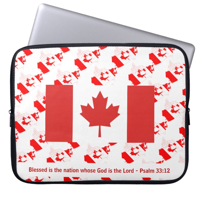 Funda Para Portátil CANADÁ FLAG Maple Leaf Personalizado Scripture (Frente)