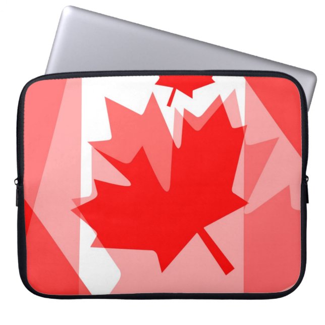 Funda Para Portátil Canadiense de Estilo Lateral Rojo de Hosta de Mapl (Frente)