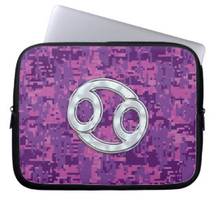 Funda Para Portátil Cáncer moderno Rótulo Zodiaco Camuflaje Digital Ro