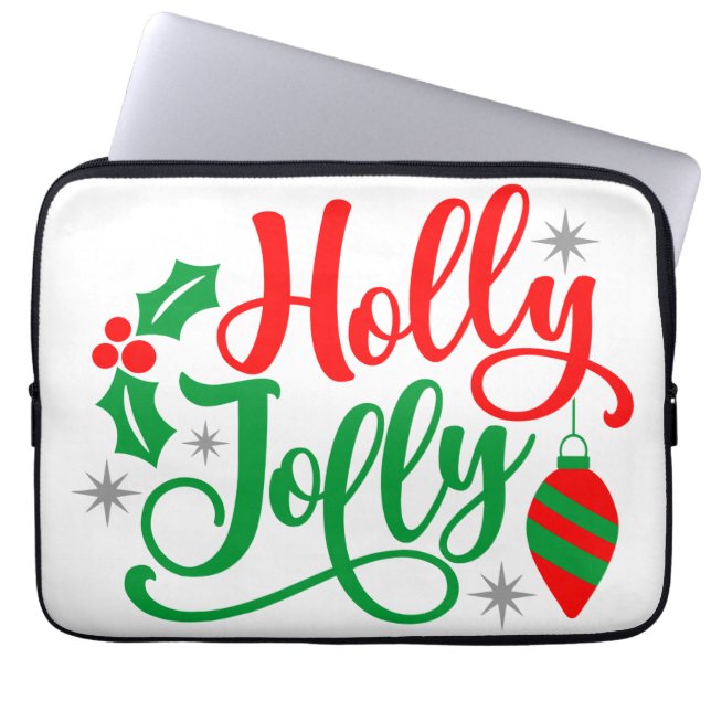 Funda Para Portátil Canción de Navidades Holly Jolly (Frente)