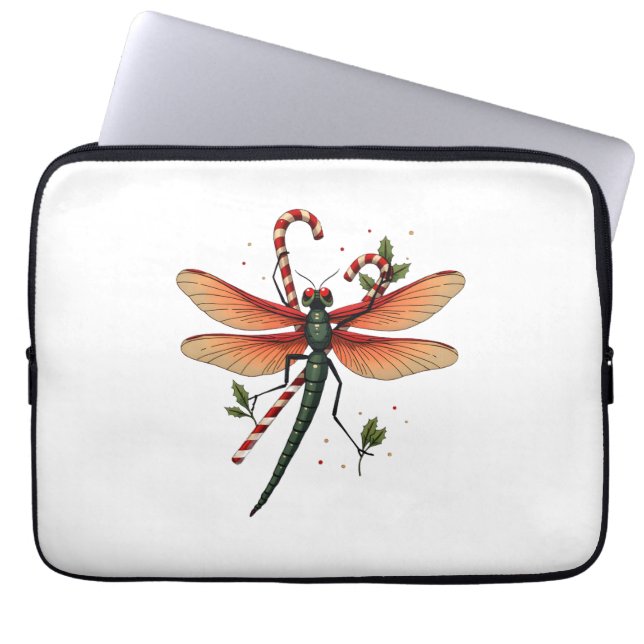 Funda Para Portátil Candy Cane Dragonfly (Frente)