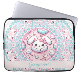 Funda Para Portátil Candy de algodón personalizado Kawaii Bunny Dot Ma