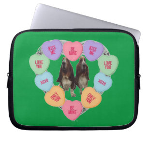 Funda para portátil Candy Love Hearts con Bassets