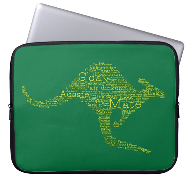 Funda Para Portátil Canguro hecho de jerga australiana (Frente)