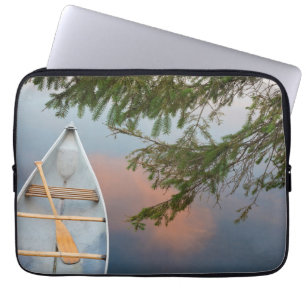 Funda Para Portátil Canoa en el lago al atardecer, Canadá