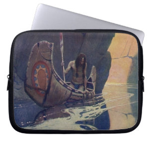 Funda Para Portátil Canoa India Antigua Remando Sol Clásico