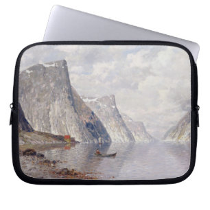 Funda Para Portátil Canotaje en un fiordo noruego (aceite en lona)