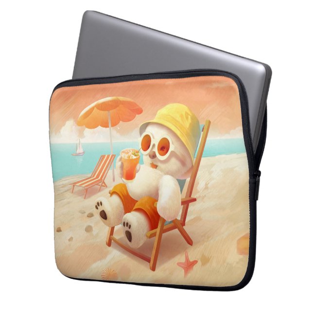 Funda Para Portátil Canto sonriente - Modo playa activado (Anverso izquierdo)