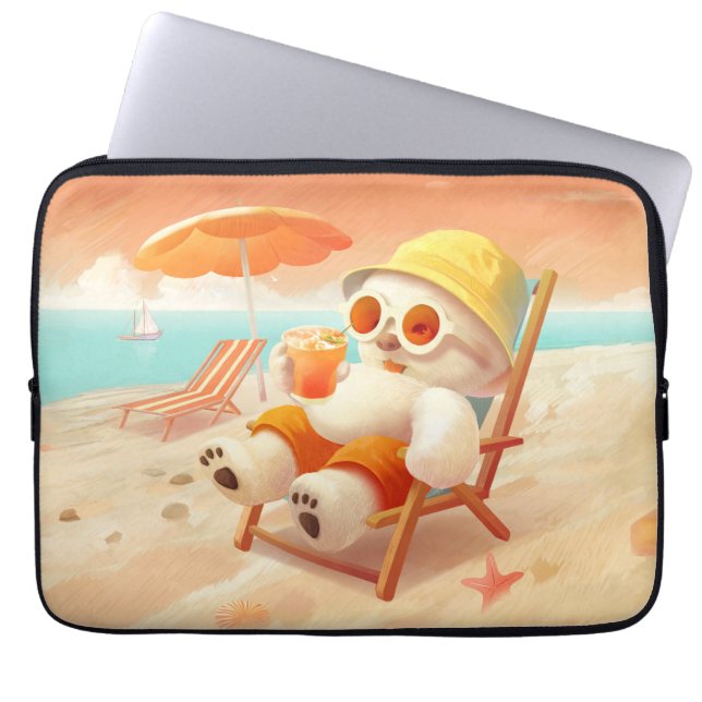 Funda Para Portátil Canto sonriente - Modo playa activado (Frente)