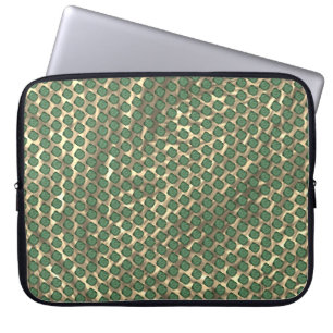Funda Para Portátil Capa de Laptop, cuadriculos verdes sobre marrom